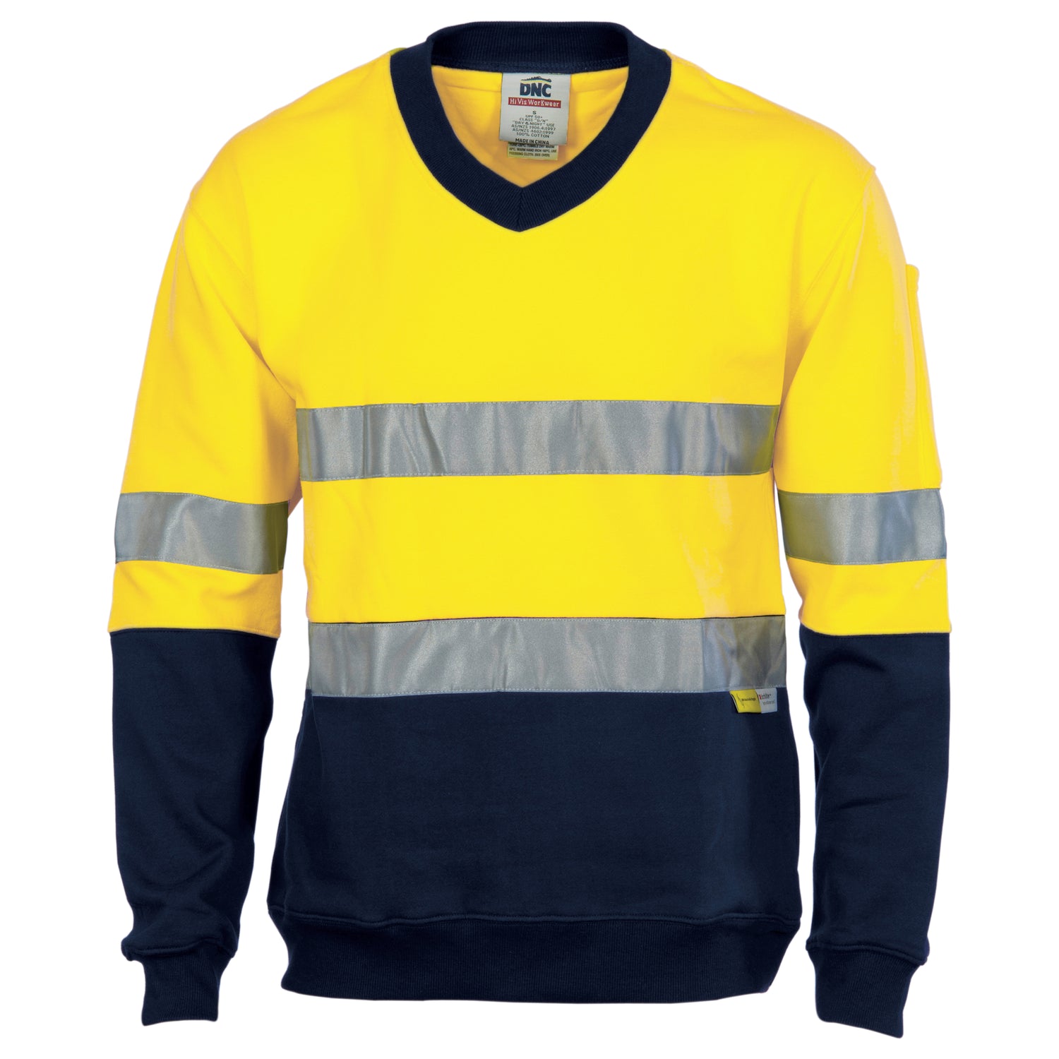DNC HiVis Two Tone Cotton Fleecy Sweat Shirt V-Neck with 3M R/Tape
Product Code: 3924
