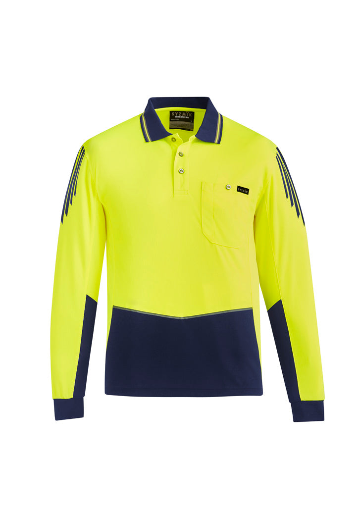 GCZH310 Mens Hi Vis Flux Long Sleeve Polo