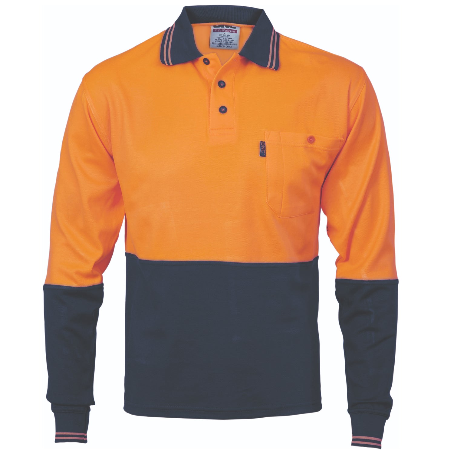 DNC Cotton Back HiVis Two Tone Fluoro Polo - Long Sleeve
Product Code: 3816