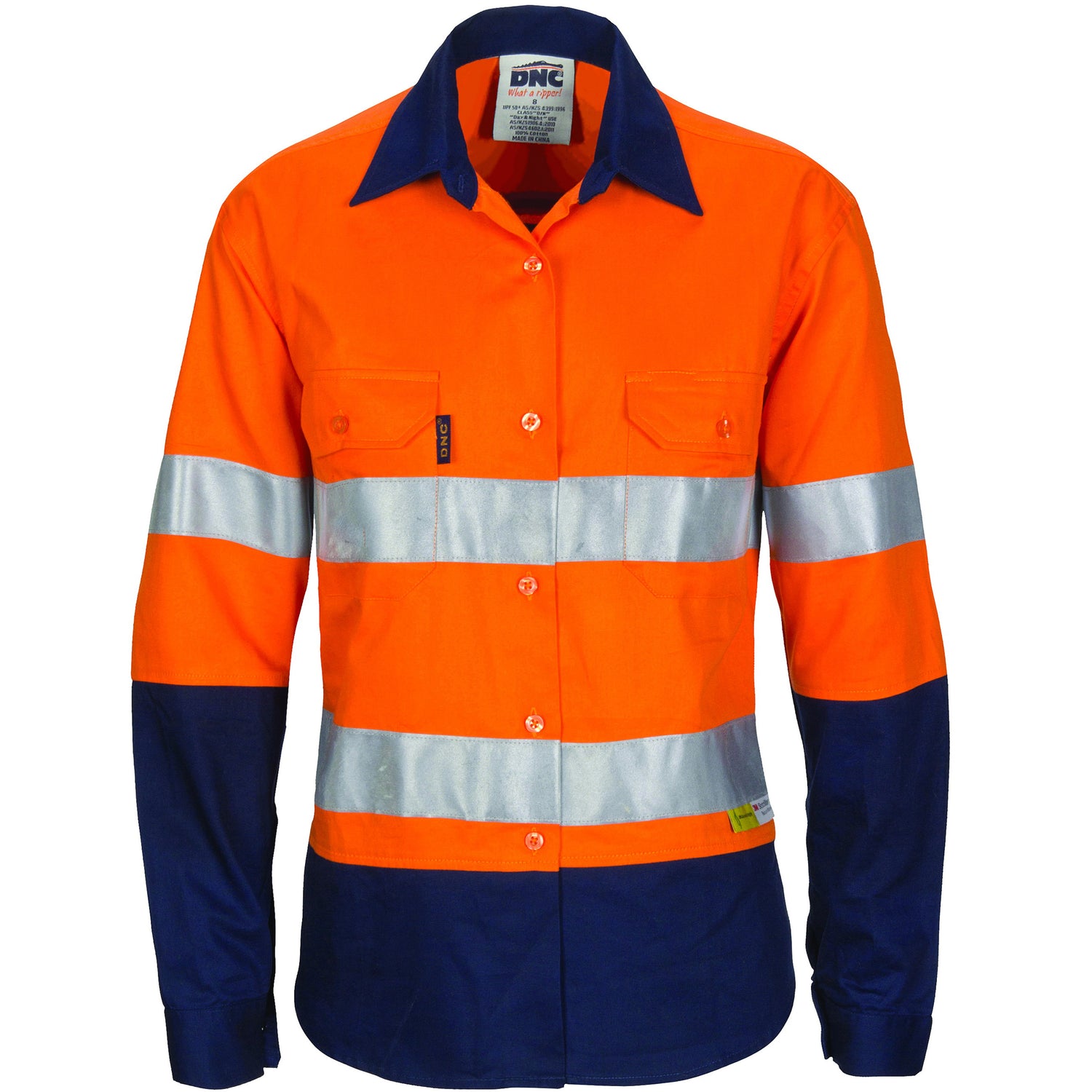 DNC Ladies HiVis Two Tone Cool-Breeze Cott on Sh irt with 3M R/Tape - Long sleeve
Product Code: 3986