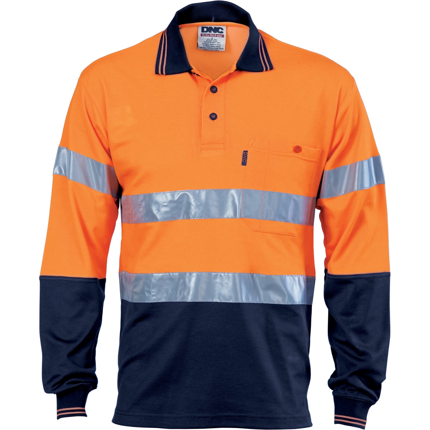 DNC Hi Vis Two Tone Cotton Back Polos with Generic R.Tape - L/S
Product Code: 3718
