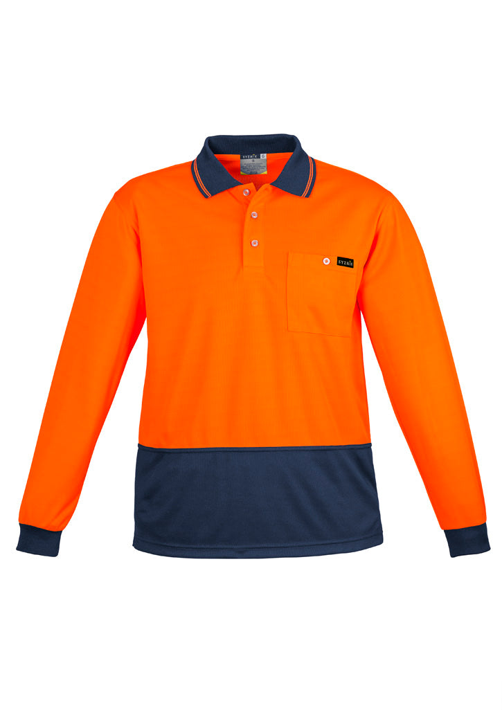 GCZH410 Mens Hi Vis Comfort Back Long Sleeve Polo