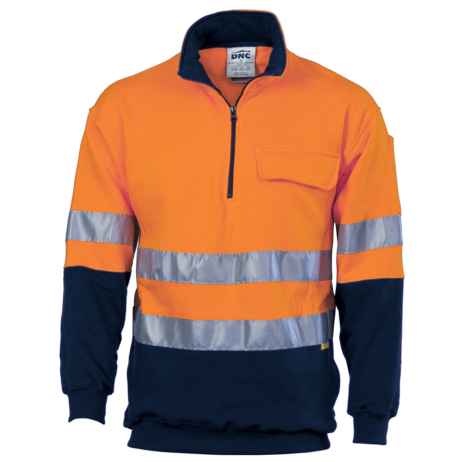 DNC HiVis Two Tone 1/2 Zip Cotton Fleecy Windcheater with 3M R/Tape
Product Code: 3925