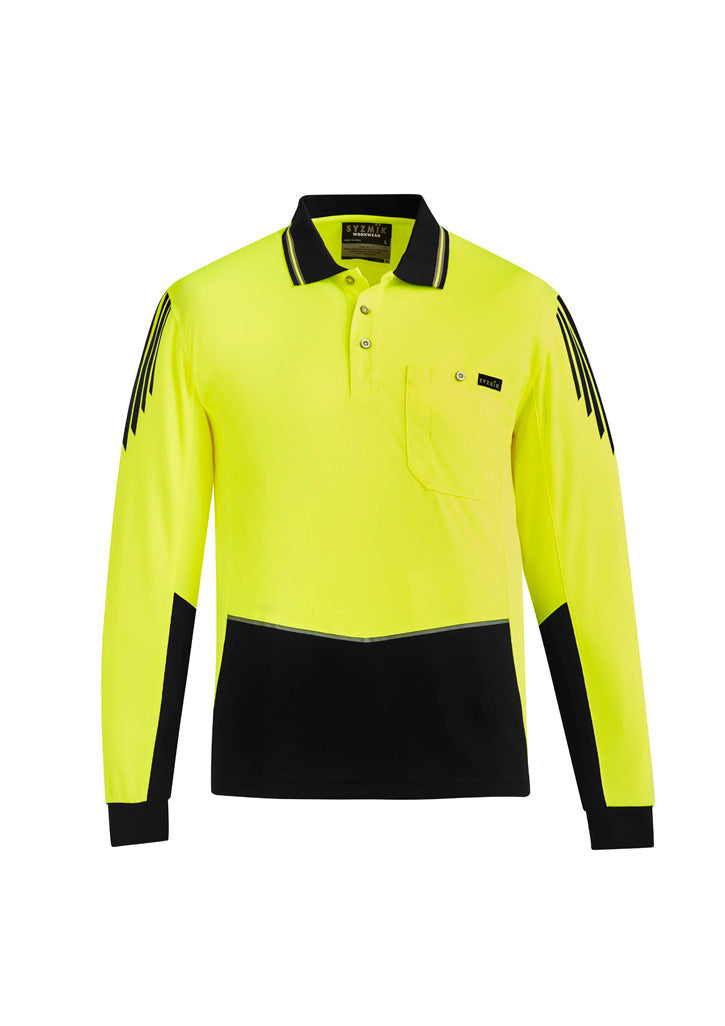 GCZH310 Mens Hi Vis Flux Long Sleeve Polo