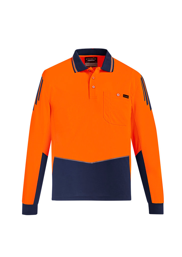 GCZH310 Mens Hi Vis Flux Long Sleeve Polo