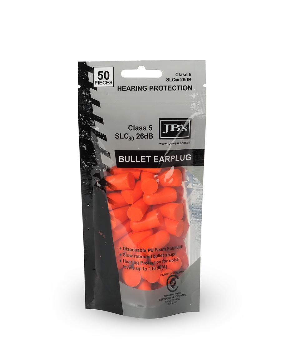 JB'S BULLET SHAPED EARPLUG (50 PIECES)
8P035