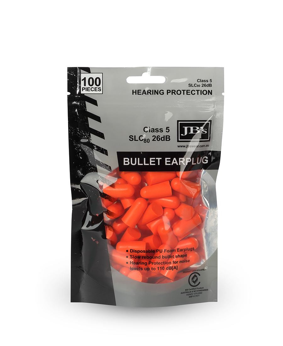 JB'S BULLET SHAPED EARPLUG (100 PIECES)
8P040
.