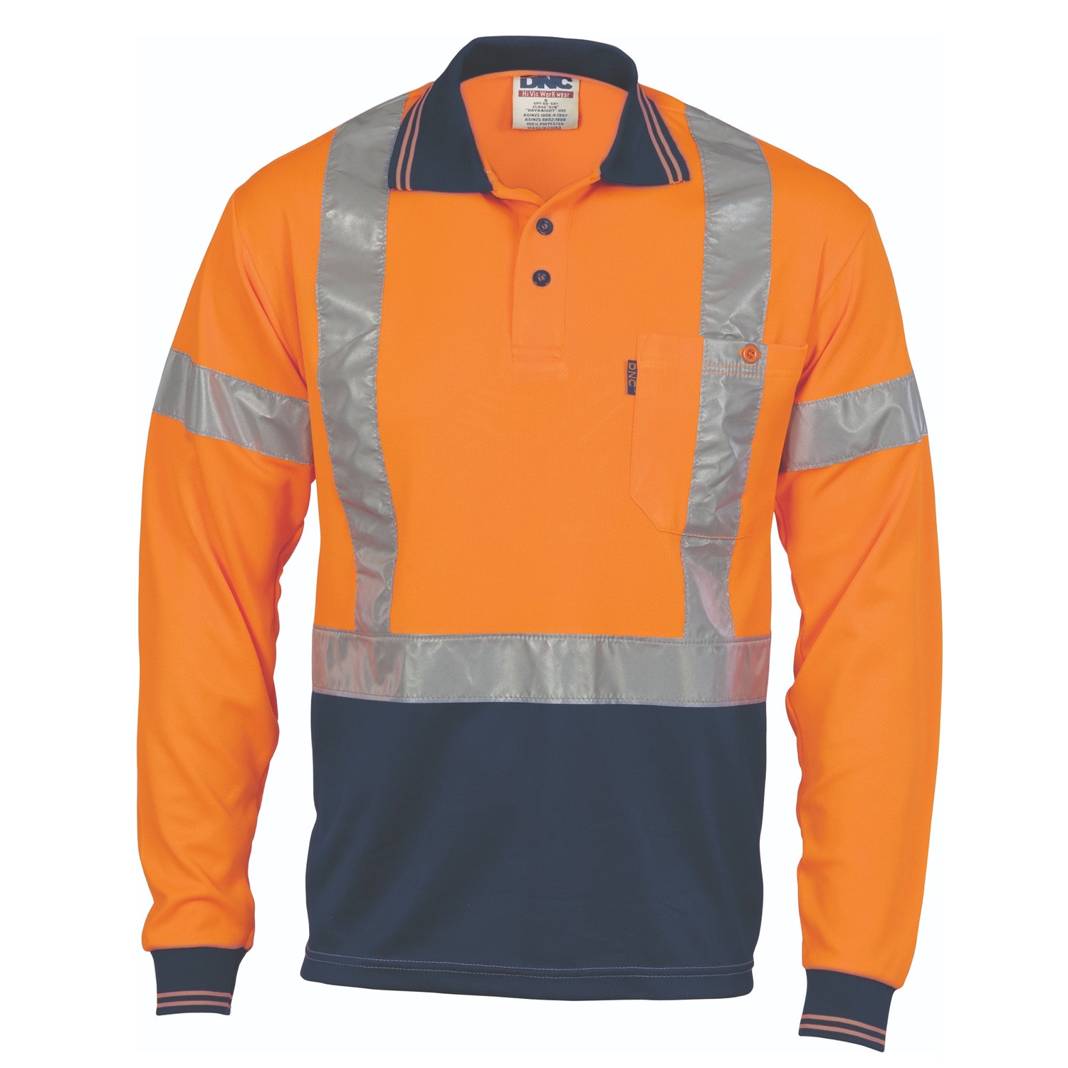DNC Hivis D/N Cool-Breathe Polo Shirt With Cross Back R/Tape - Long Sleeve
Product Code: 3914