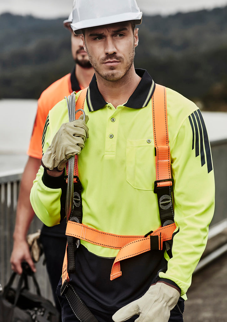 GCZH310 Mens Hi Vis Flux Long Sleeve Polo