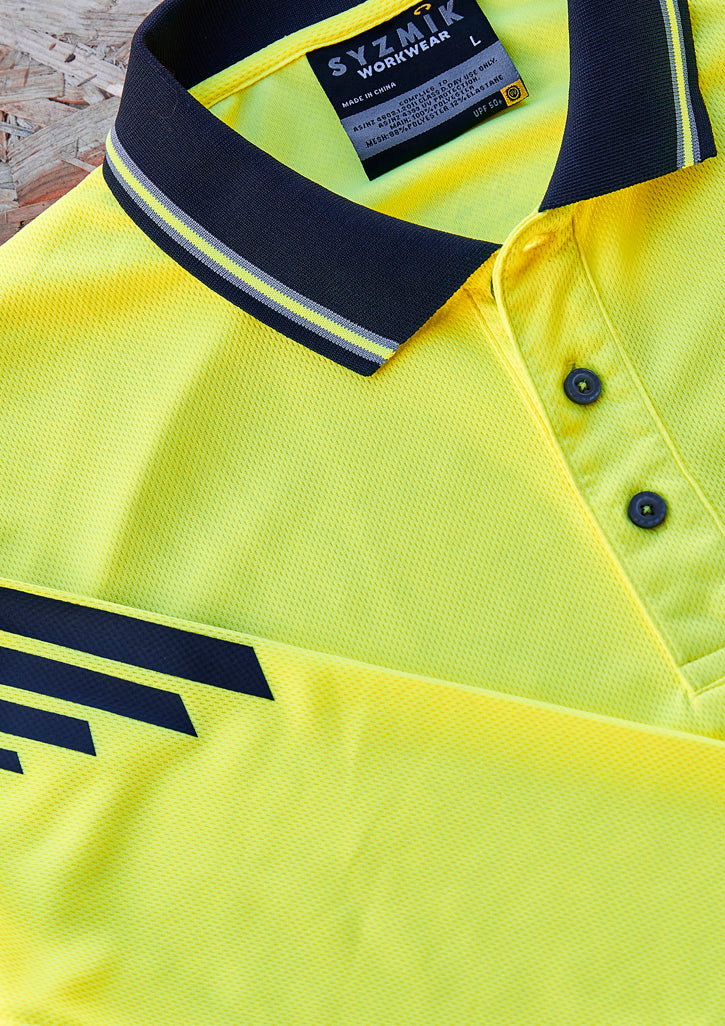 GCZH310 Mens Hi Vis Flux Long Sleeve Polo