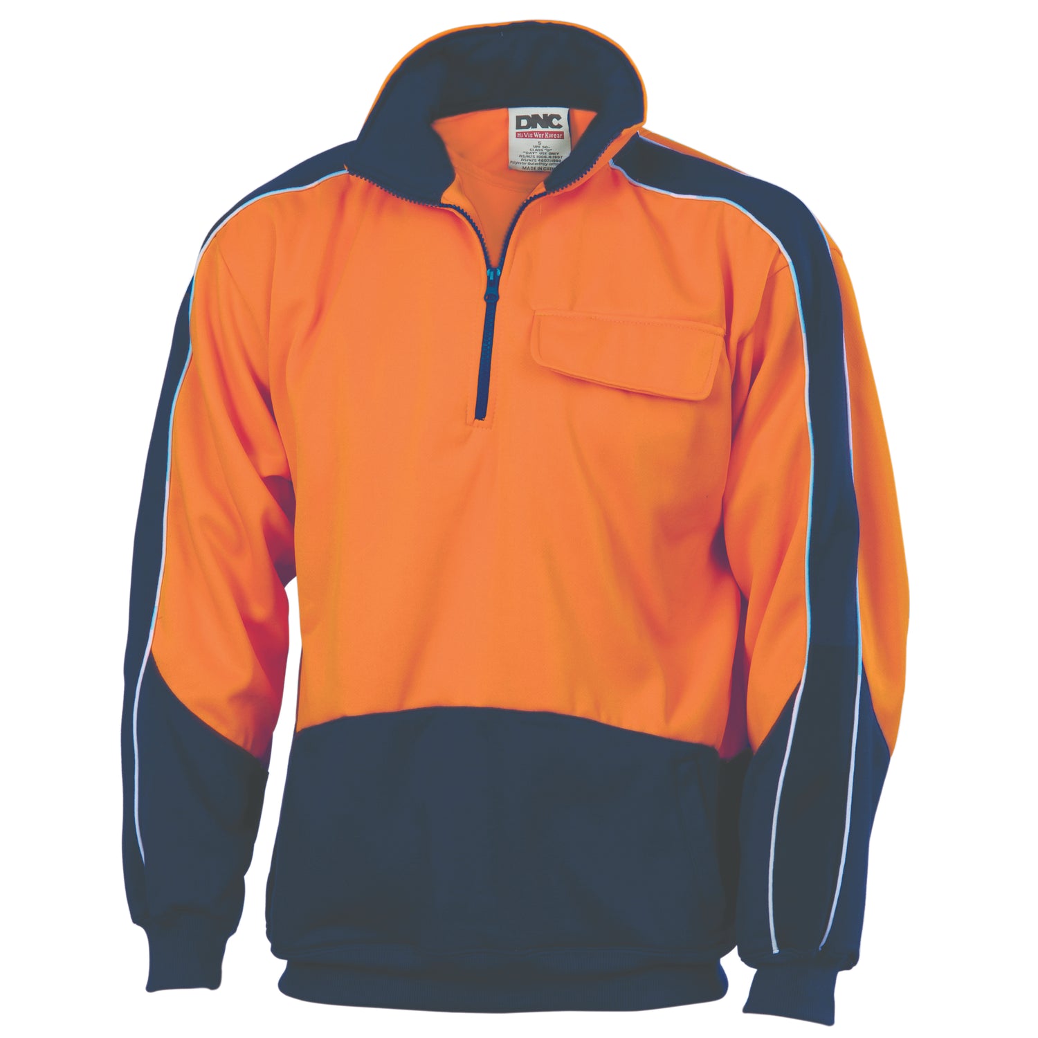 DNC HiVis 2 Tone 1/2 Zip Hi-Neck Panel Fleecy Windcheater
Product Code: 3823
