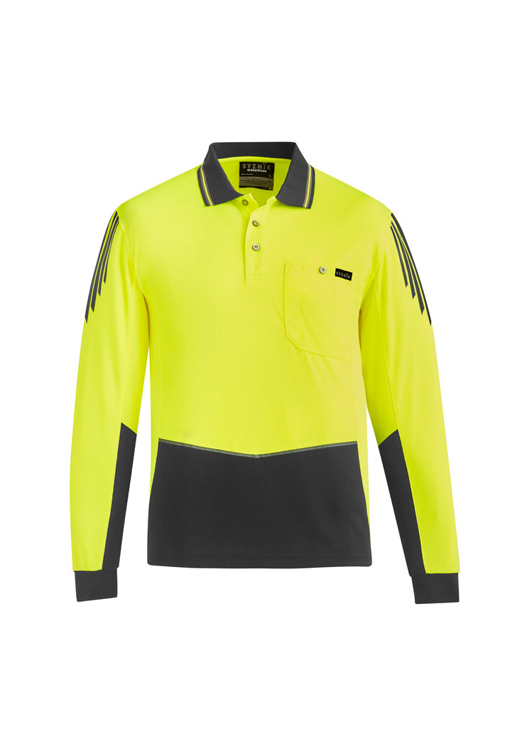 GCZH310 Mens Hi Vis Flux Long Sleeve Polo