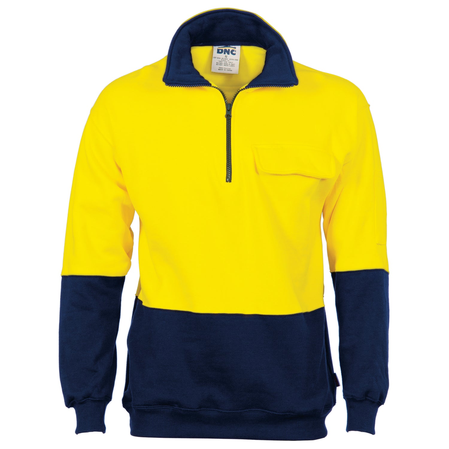 DNC HiVis Two Tone 1/2 Zip Cotton Fleecy Windcheater
Product Code: 3923