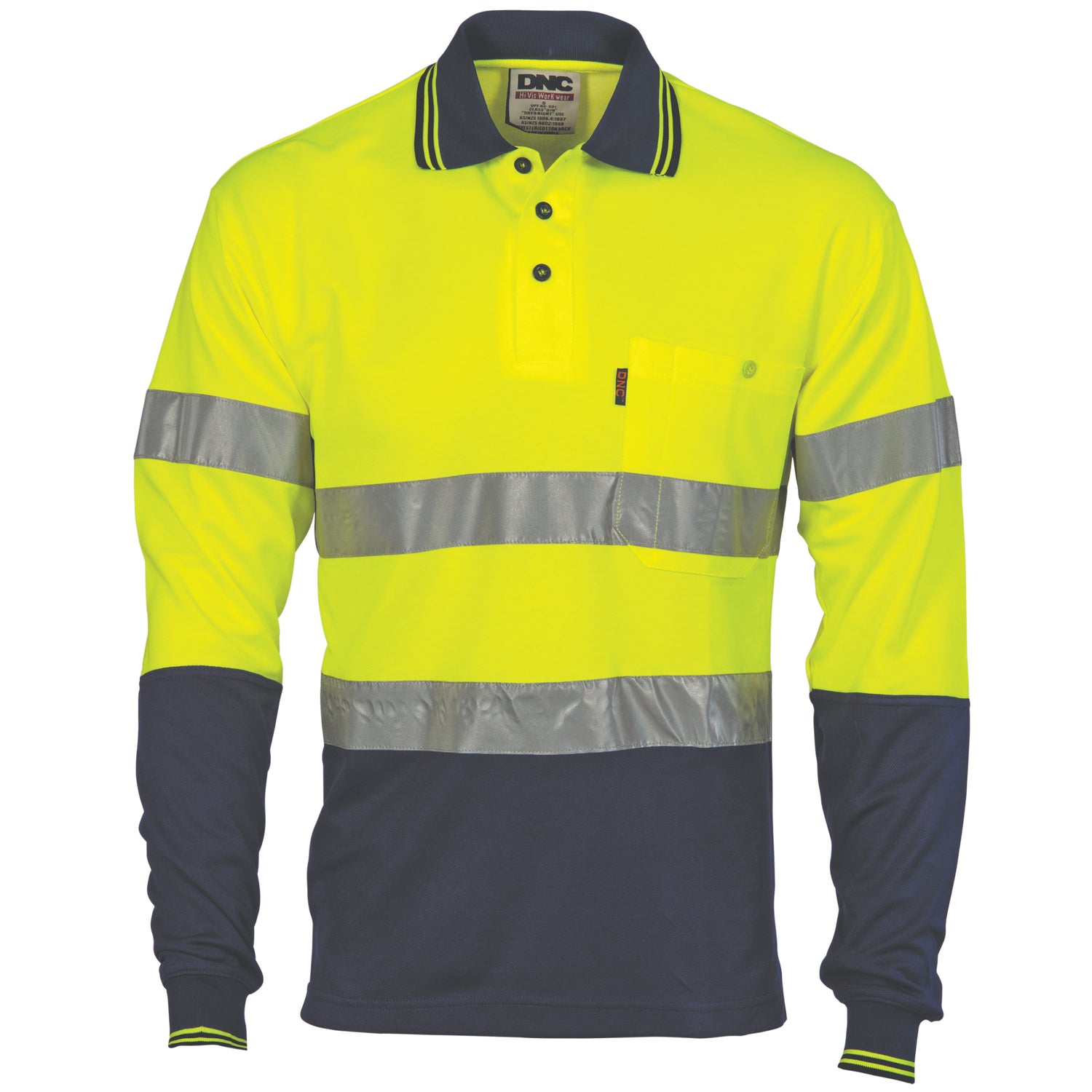 DNC Hi Vis Two Tone Cotton Back Polos with Generic R.Tape - L/S
Product Code: 3718