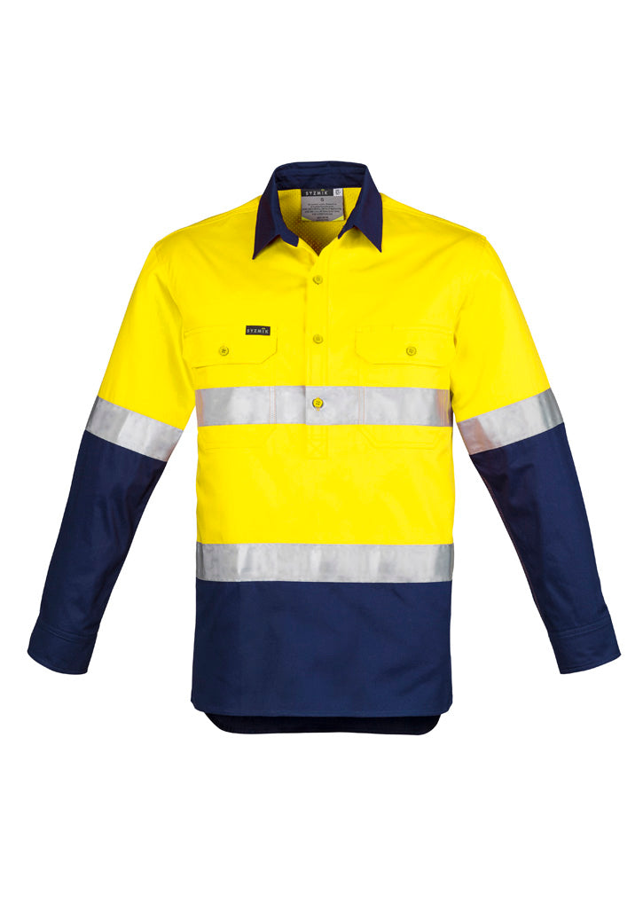 GCZW550 Mens Closed Front Long Sleeve Shirt - Hoop Taped