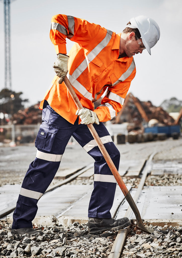 GCZW690 Mens Hi Vis X Back Taped Long Sleeve Shirt