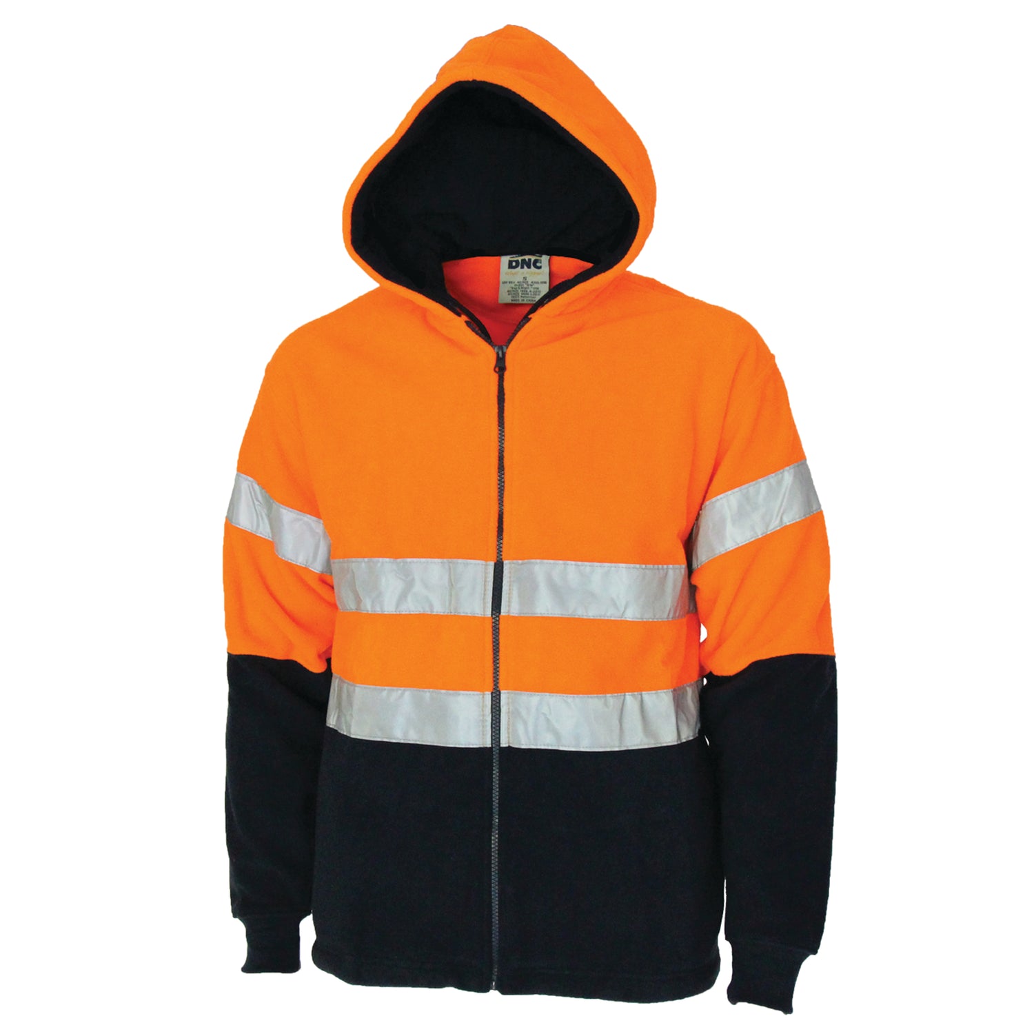 DNC Hivis full zip polar fleece hoodie with CSR R/tape
Product Code: 3926