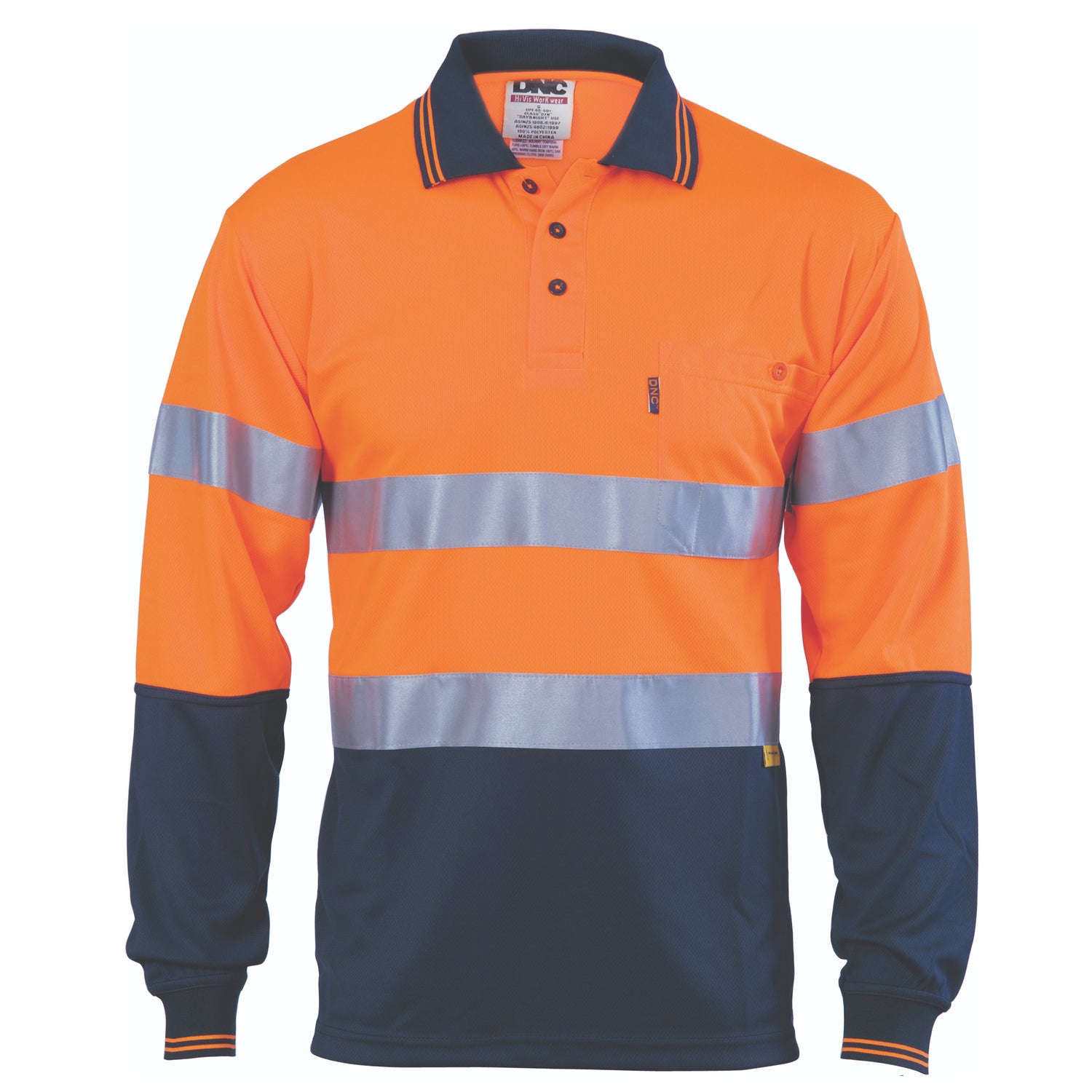 DNC Hivis D/N Cool-Breathe Polo Shirt With 3M 8906 R/Tape - Long Sleeve
Product Code: 3913