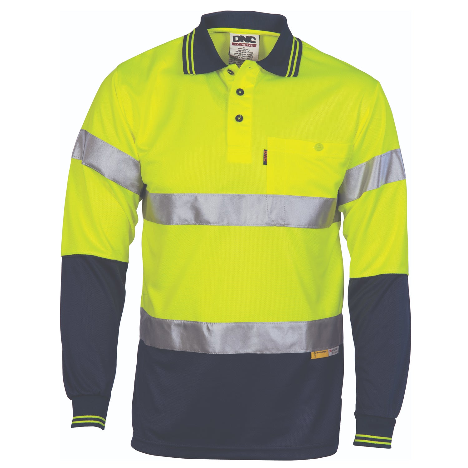 DNC Hivis D/N Cool-Breathe Polo Shirt With 3M 8906 R/Tape - Long Sleeve
Product Code: 3913