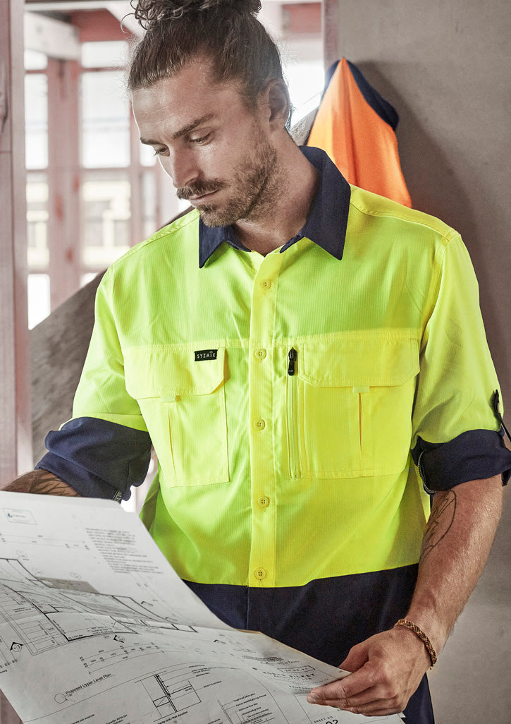 GCZW468 Mens Hi Vis Outdoor Long Sleeve Shirt