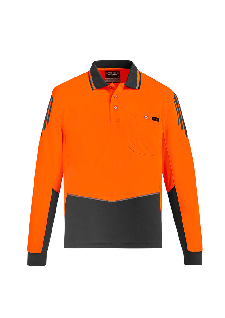 GCZH310 Mens Hi Vis Flux Long Sleeve Polo
