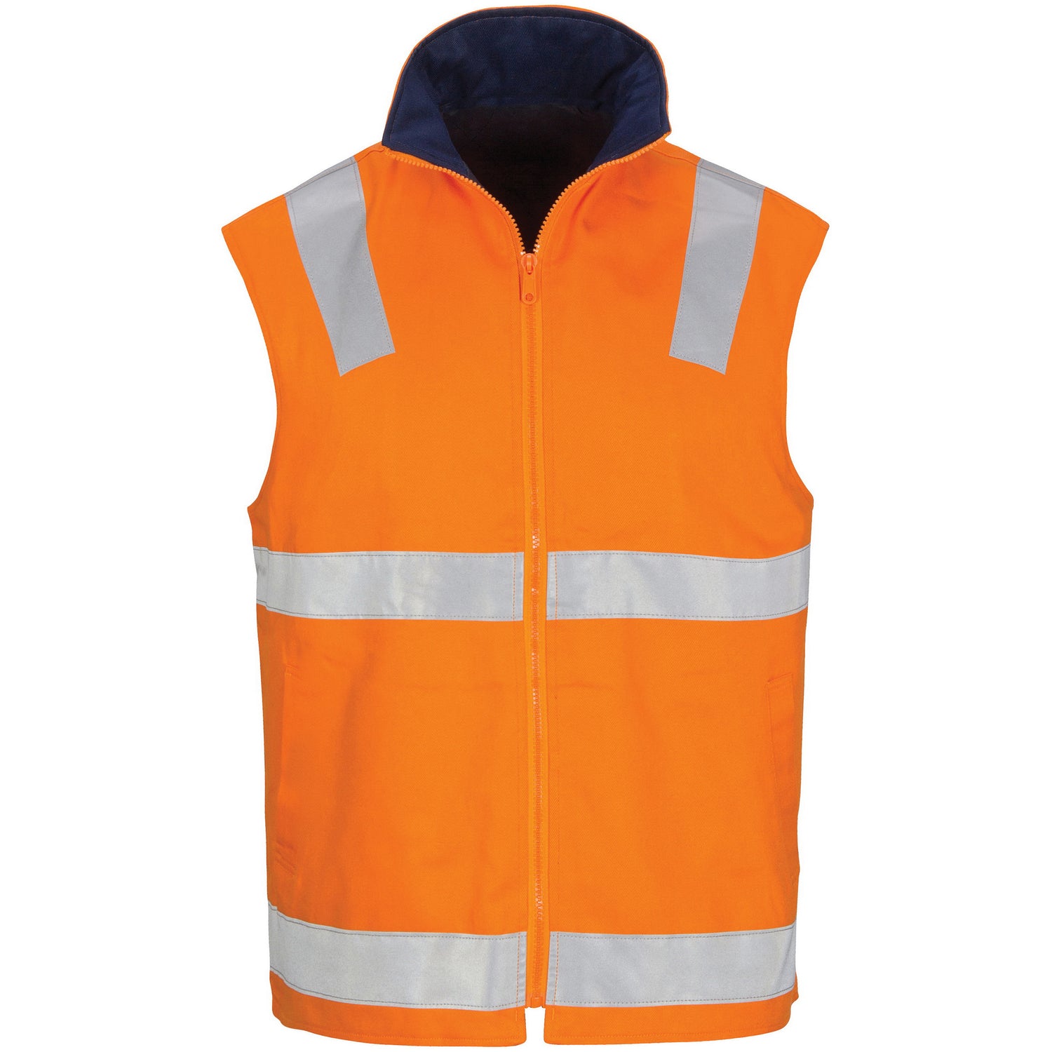 DNC HiVis Cotton Drill Reversible Vest with Generic R/Tape
Product Code: 3765