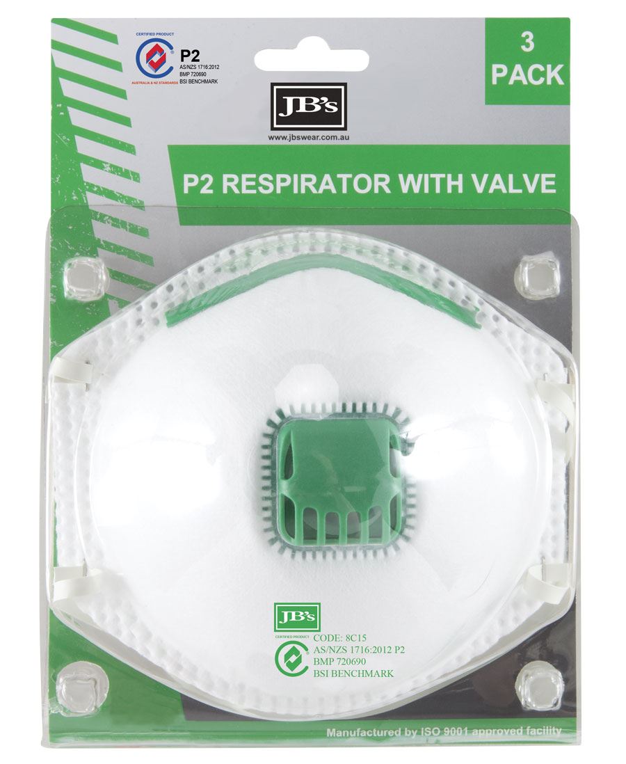 JB'S BLISTER (3PC) P2 RESPIRATOR WITH VALVE
8C15