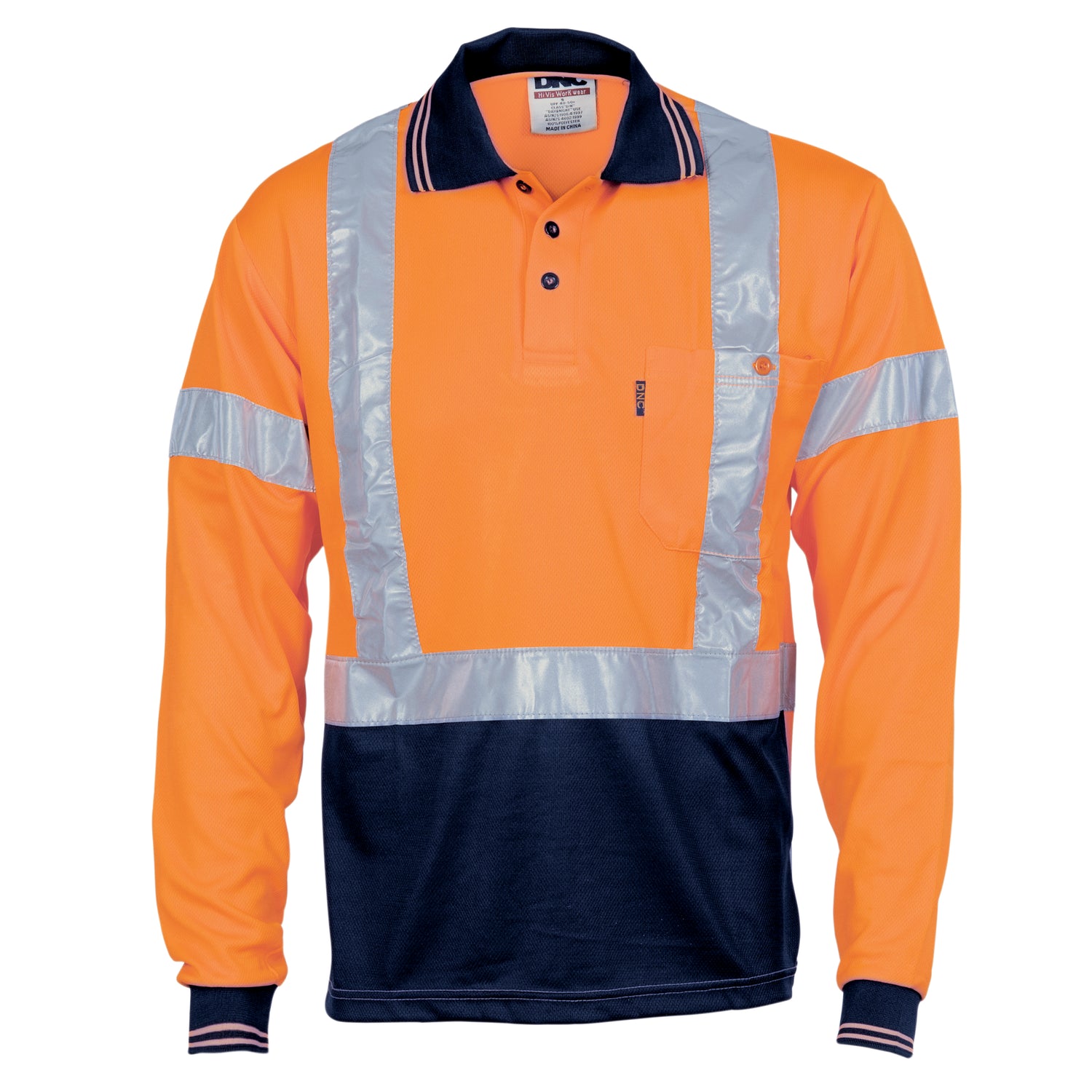DNC HiVis D/N Cool Breathe Polo Shirt with Cross Back R/Tape - Long Sleeve
Product Code: 3714