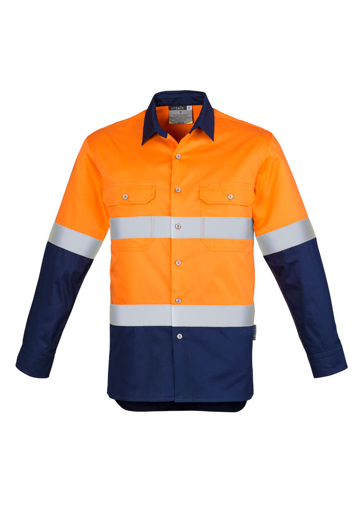 GCZW123 Mens Industrial Long Sleeve Shirt - Hoop Taped