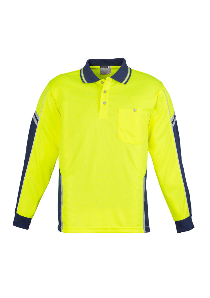 GCZH238 Mens Hi Vis Squad Long Sleeve Polo