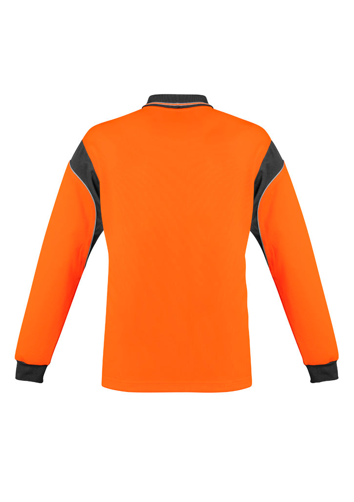 GCZH249 Mens Hi Vis Aztec Long Sleeve Polo