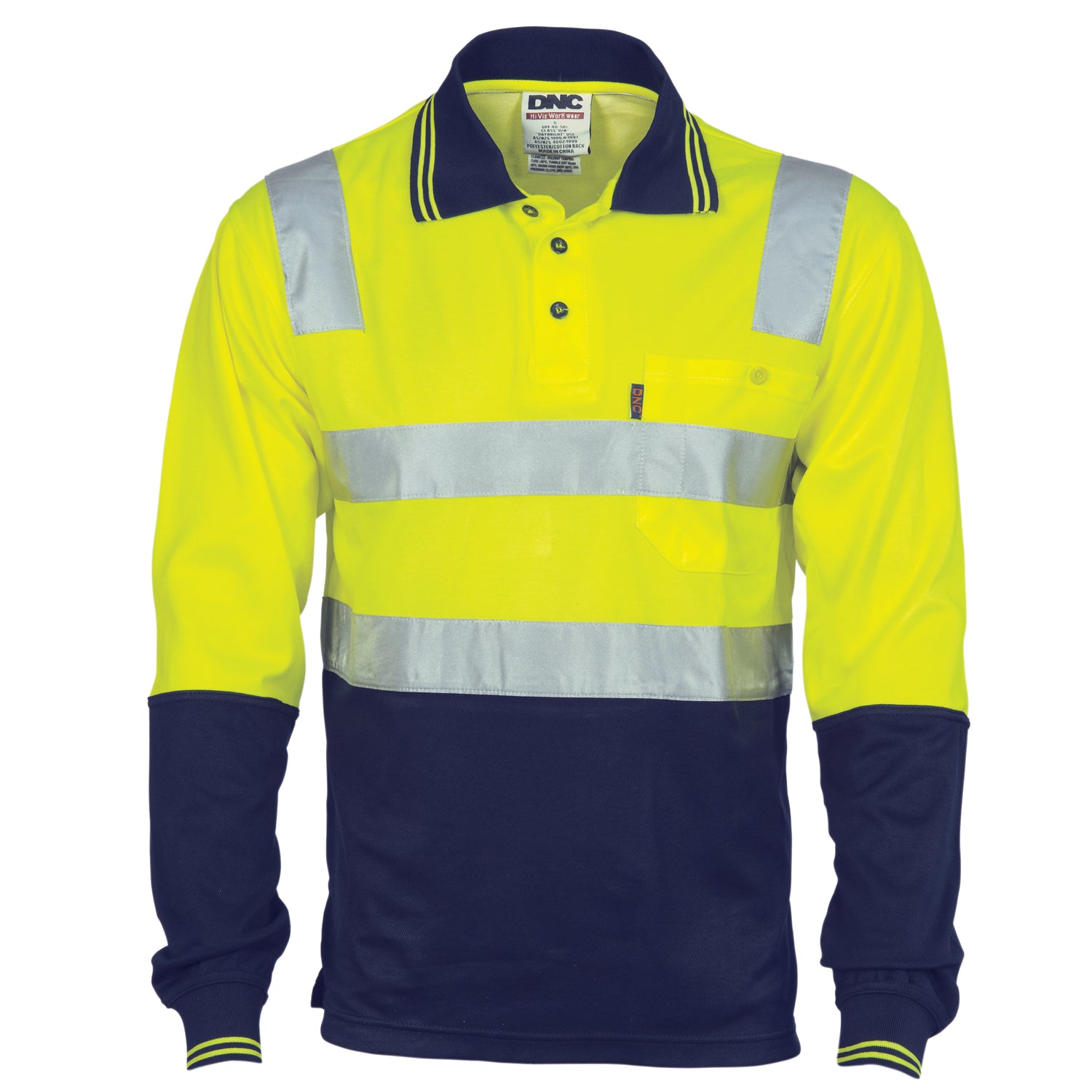 DNC Cotton Back HiVis Two Tone Polo Shirt with CSR R/ Tape - L/S
Product Code: 3818