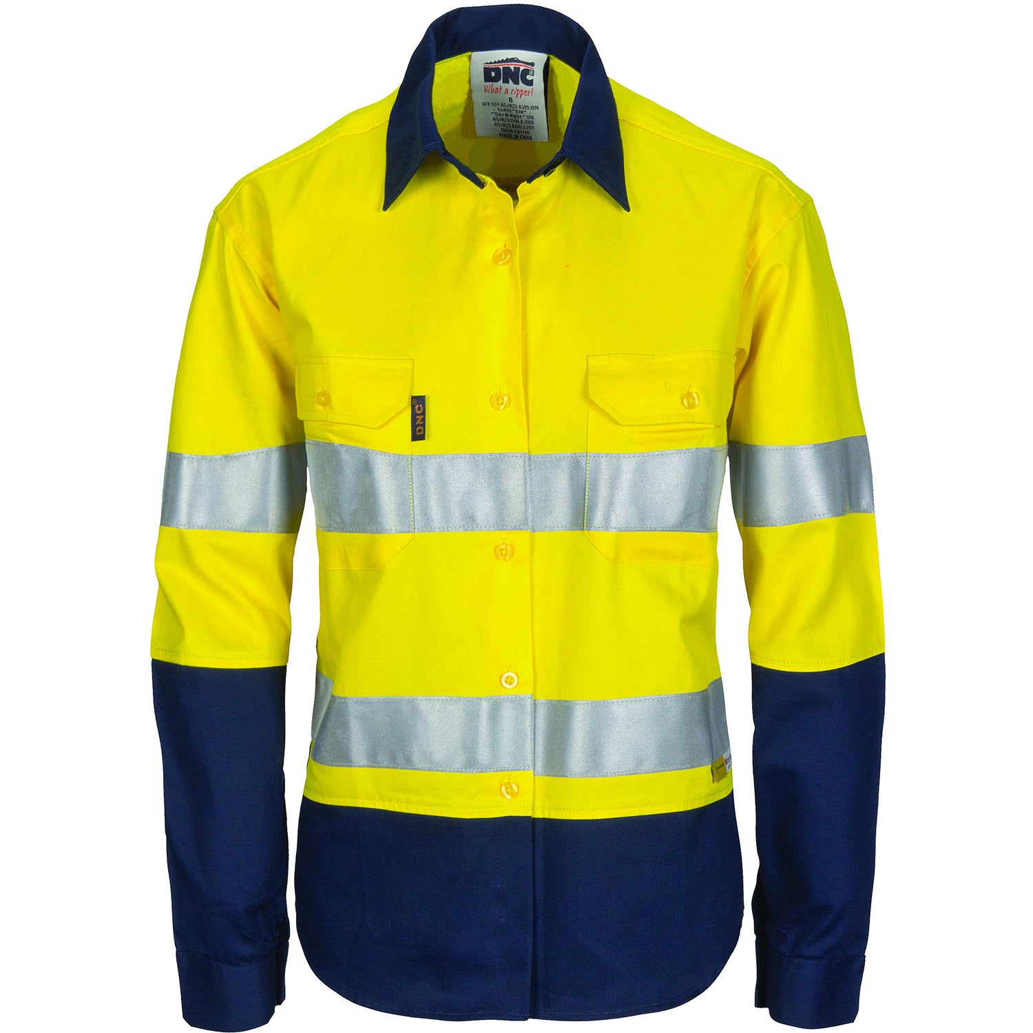 DNC Ladies HiVis Two Tone Cool-Breeze Cott on Sh irt with 3M R/Tape - Long sleeve
Product Code: 3986