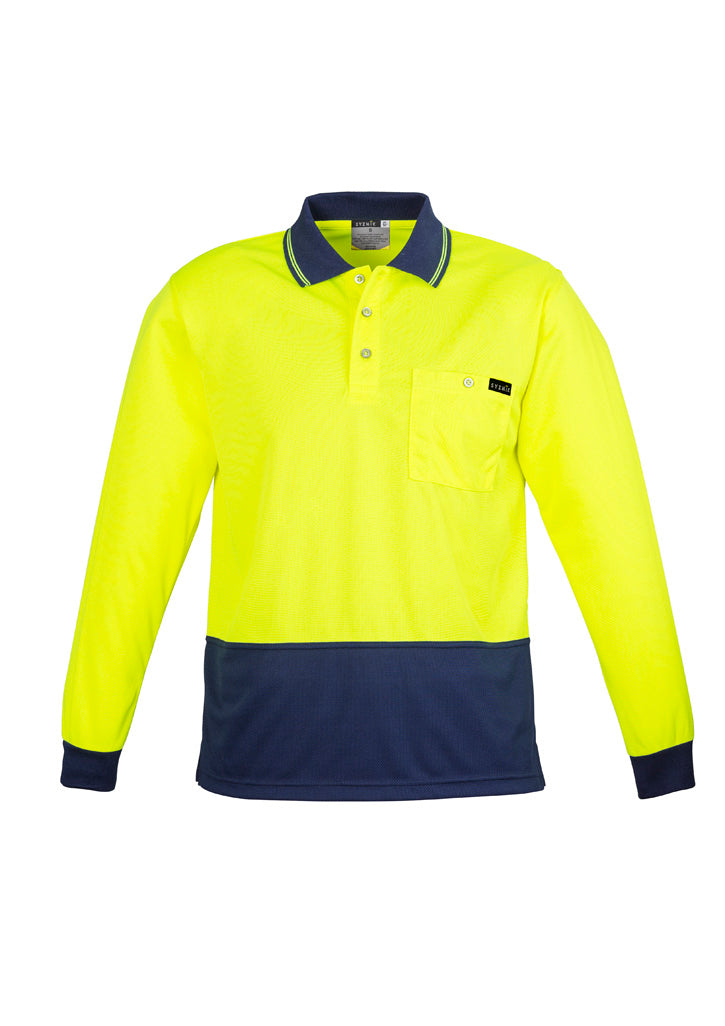GCZH410 Mens Hi Vis Comfort Back Long Sleeve Polo