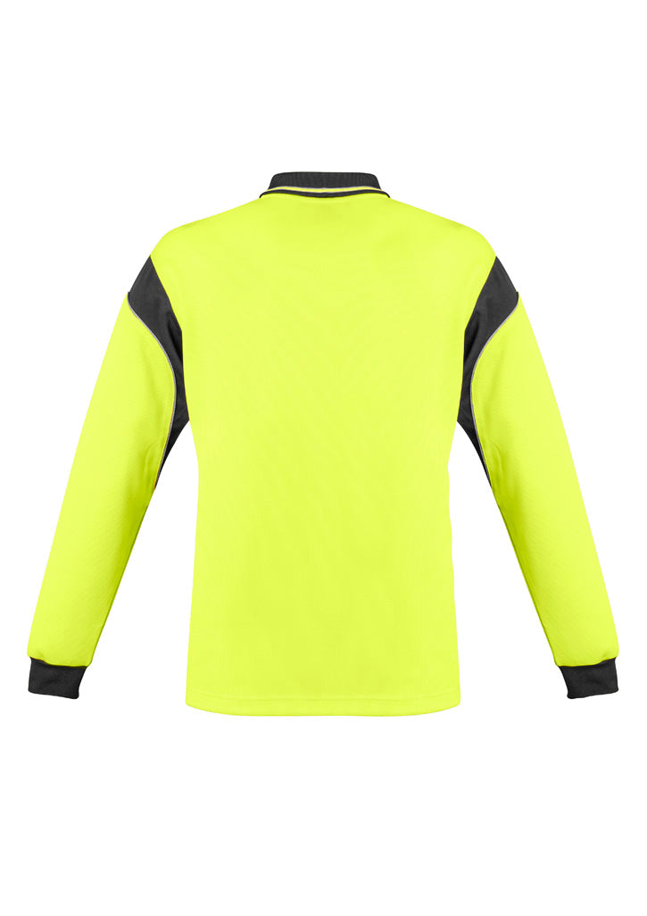 GCZH249 Mens Hi Vis Aztec Long Sleeve Polo