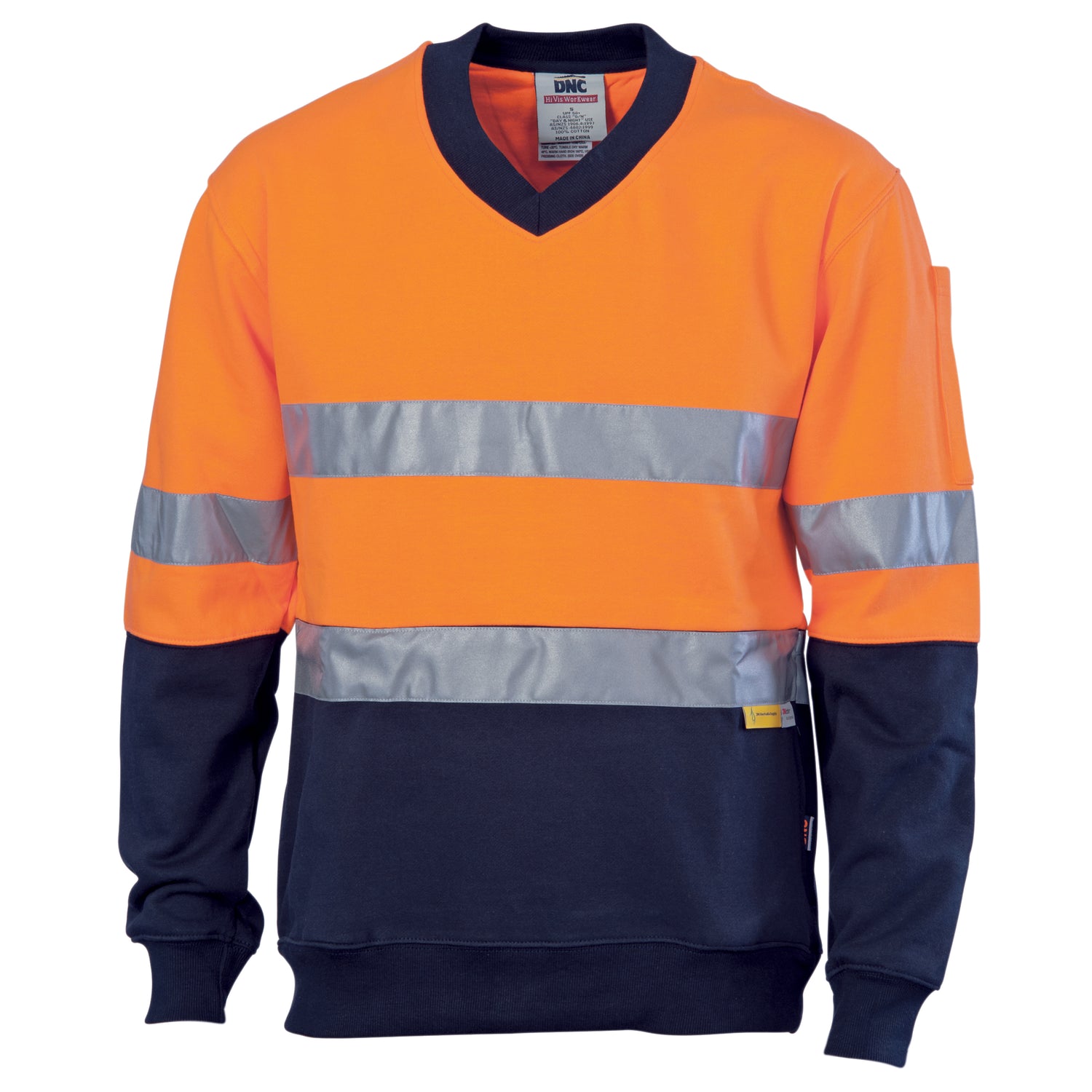DNC HiVis Two Tone Cotton Fleecy Sweat Shirt V-Neck with 3M R/Tape
Product Code: 3924