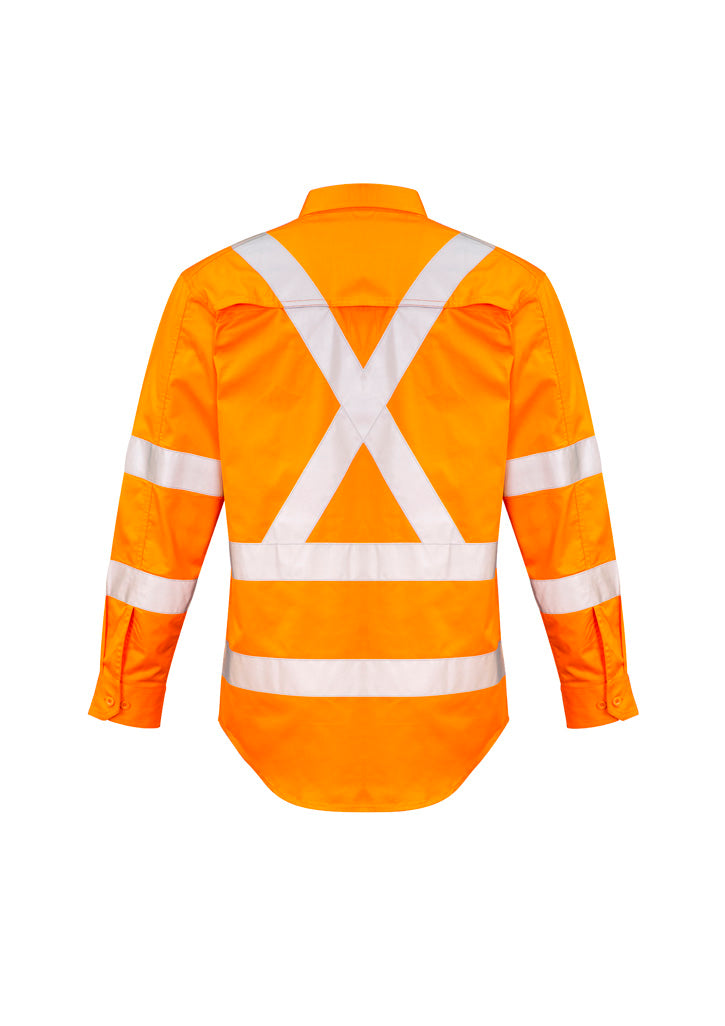 GCZW690 Mens Hi Vis X Back Taped Long Sleeve Shirt