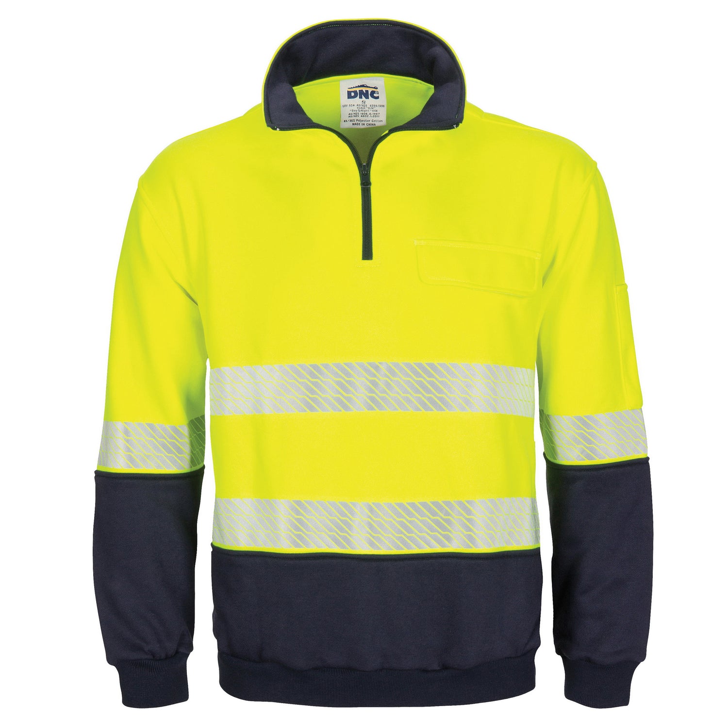 DNC HIVIS Segment Taped 1/2 Zip Fleecy Windcheater
Product Code: 3529