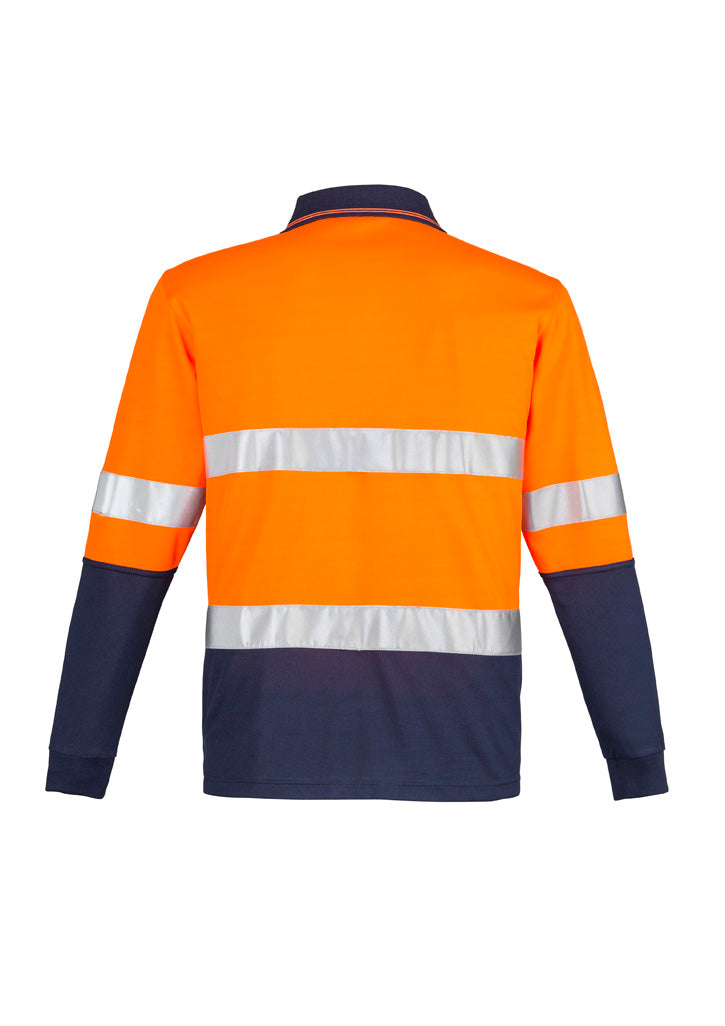 GCZH235 Mens Hi Vis Spliced Long Sleeve Polo - Hoop Taped
