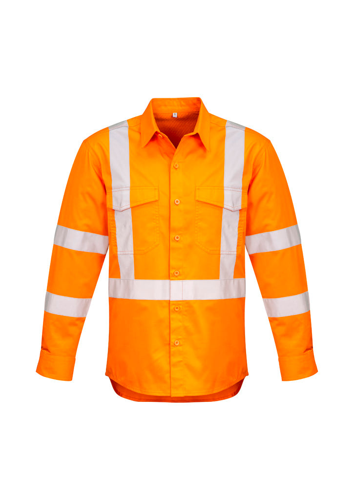 GCZW690 Mens Hi Vis X Back Taped Long Sleeve Shirt