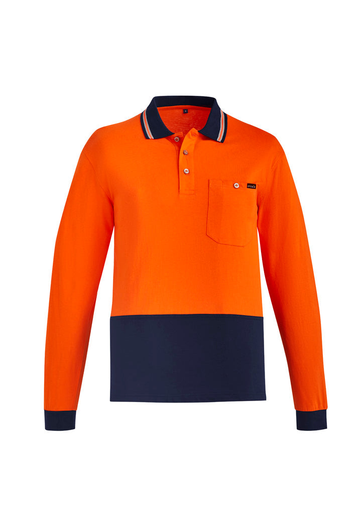 GCZH430 Mens Hi Vis Cotton Long Sleeve Polo