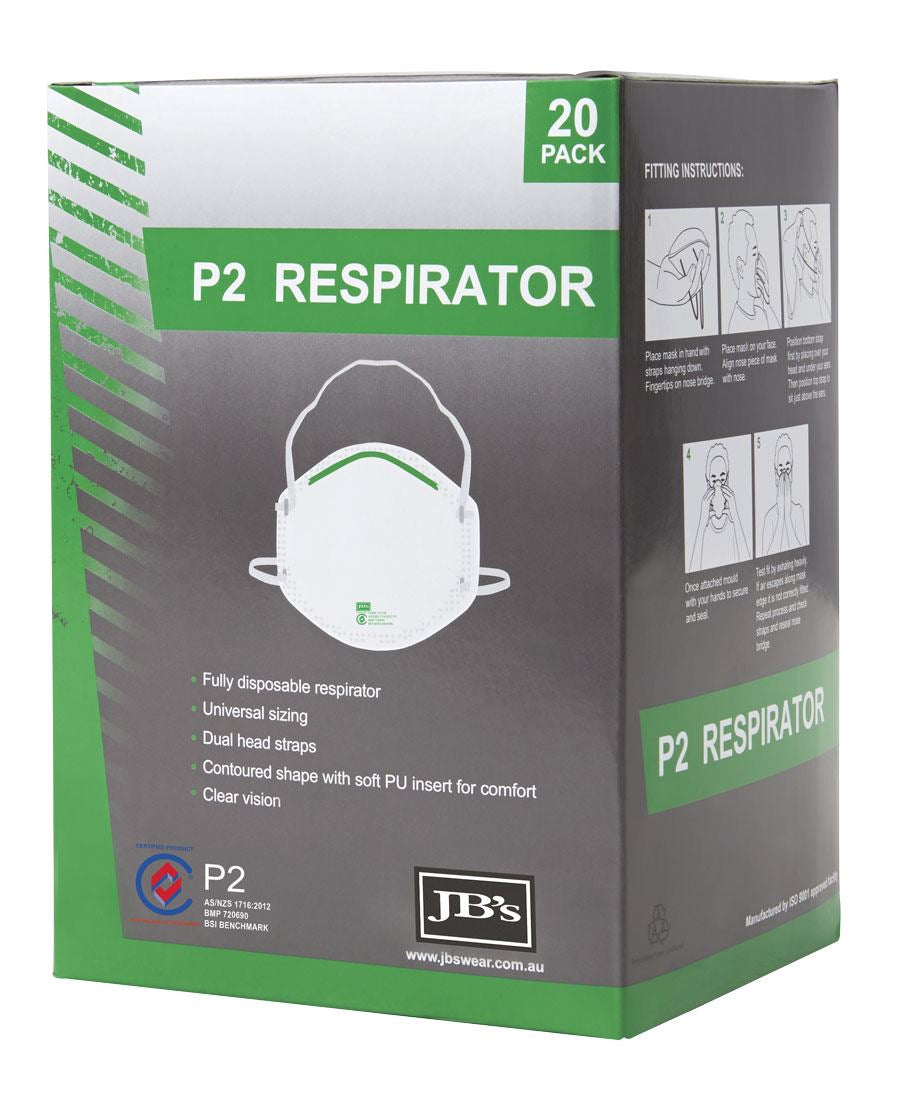 JB'S P2 RESPIRATOR (20PC)
8C100