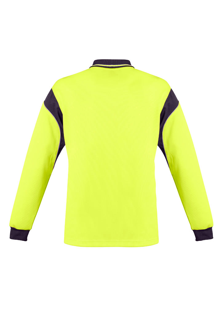 GCZH249 Mens Hi Vis Aztec Long Sleeve Polo