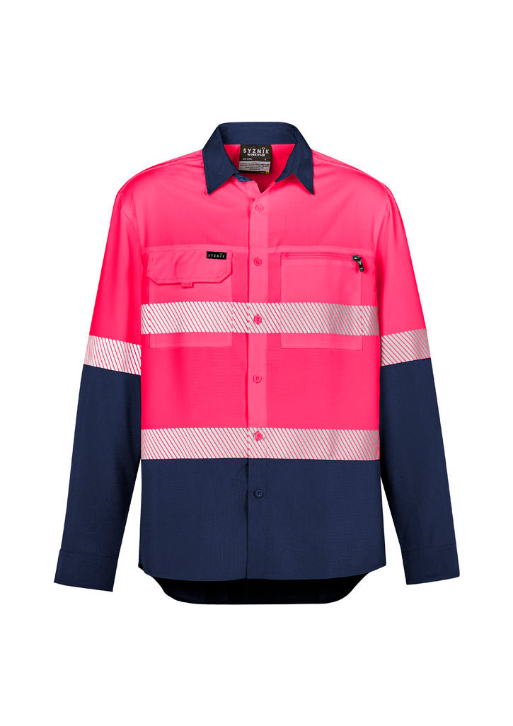 GCZW470 Mens Hi Vis Outdoor Segmented Tape Long Sleeve Shirt