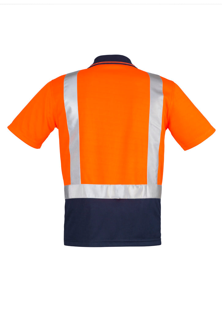 GCZH233 Mens Hi Vis Spliced Short Sleeve Polo - Shoulder Taped
