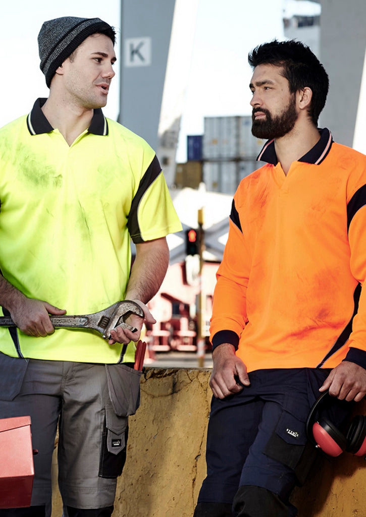 GCZH248 Mens Hi Vis Aztec Short Sleeve Polo