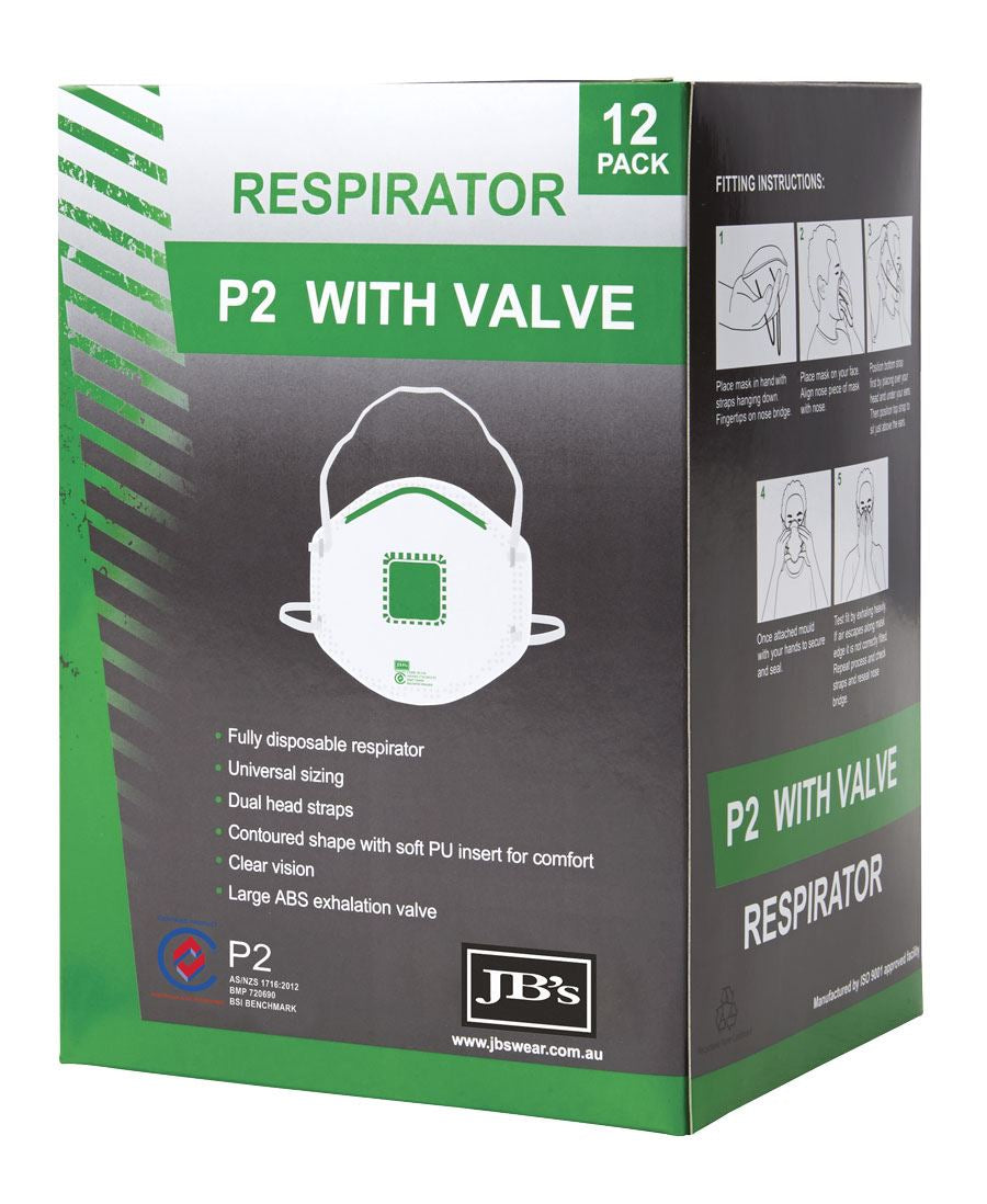 JB'S P2 RESPIRATOR WITH VALVE (12 PACK)
8C150