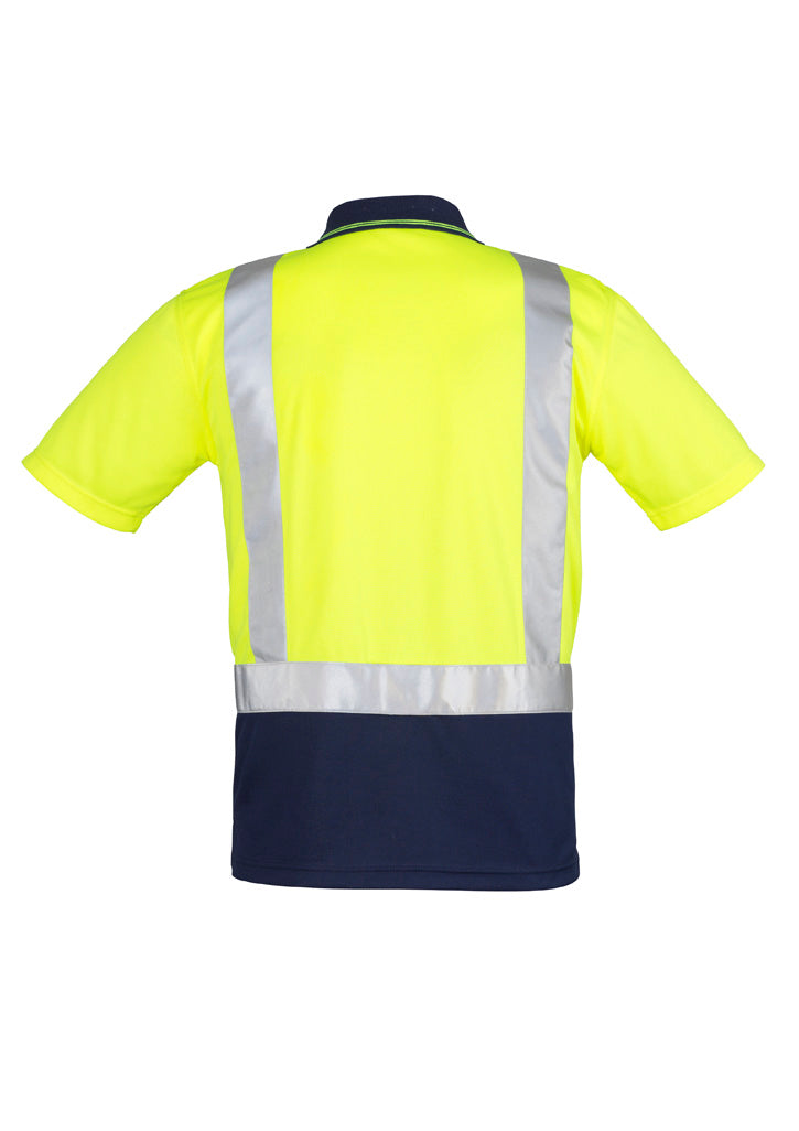 GCZH233 Mens Hi Vis Spliced Short Sleeve Polo - Shoulder Taped