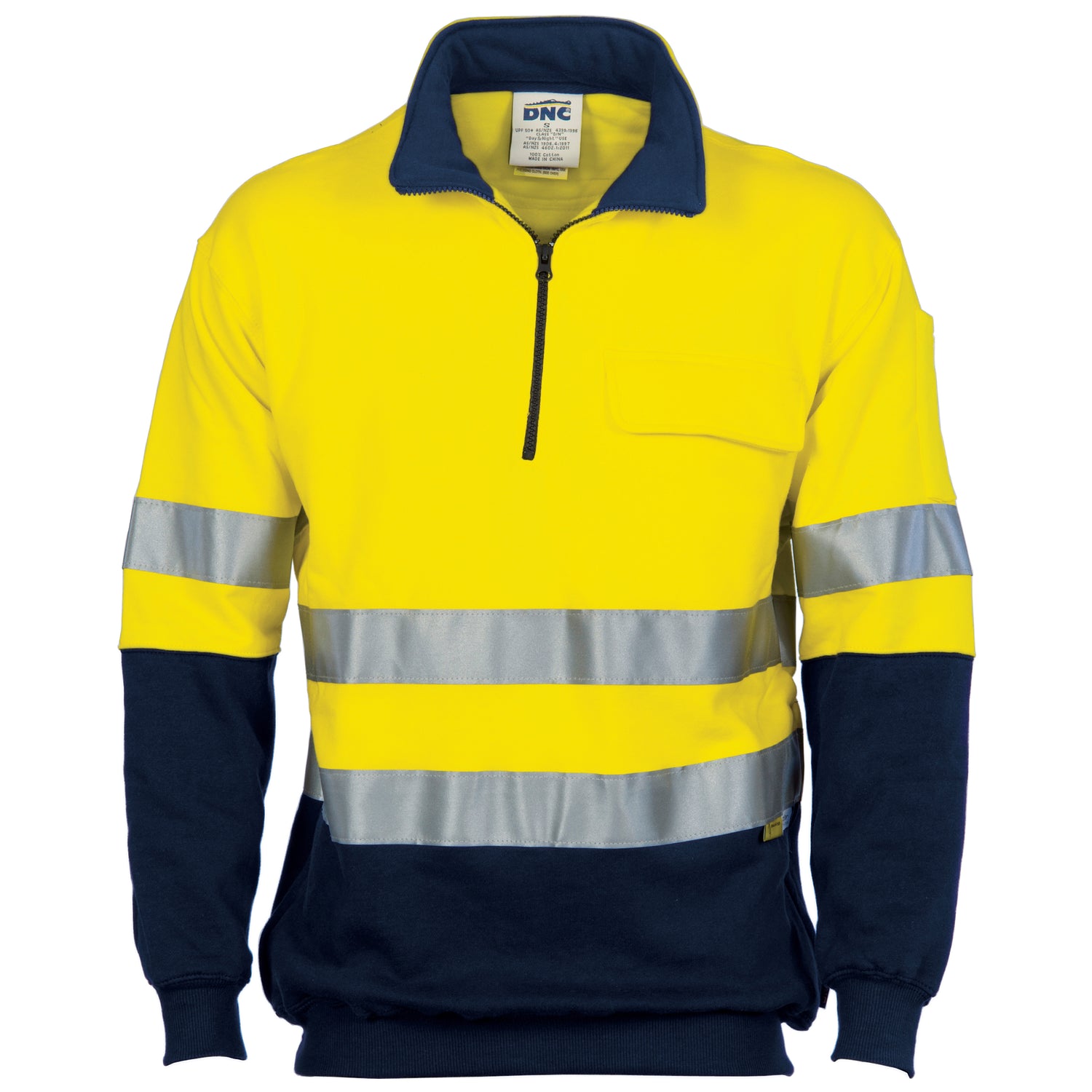 DNC HiVis Two Tone 1/2 Zip Cotton Fleecy Windcheater with 3M R/Tape
Product Code: 3925