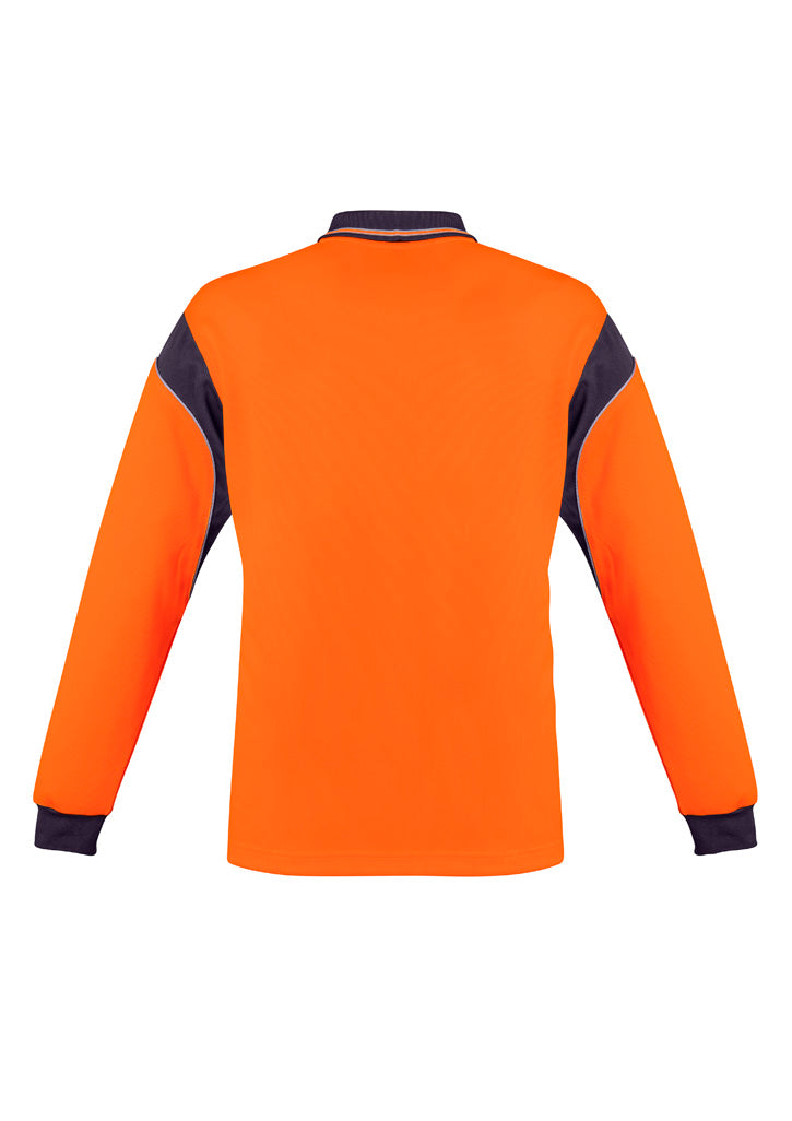 GCZH249 Mens Hi Vis Aztec Long Sleeve Polo